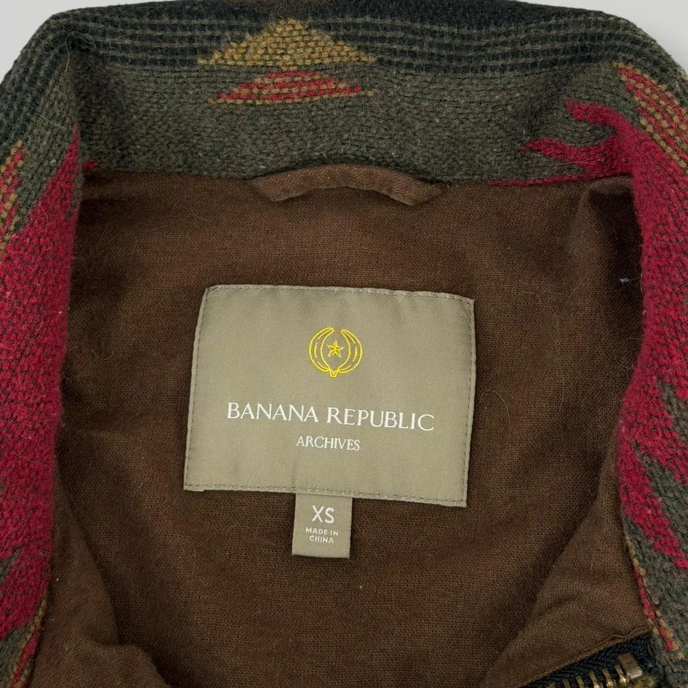 Banana Republic Archive Jacket Mens XS Brown Southwestern Geometric Full Zip